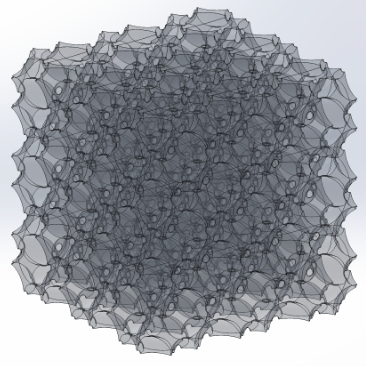 Digitales Materialmodel von PORECOOL Kühlsysteme aus porösem OPENPORE Aliminiumschaum