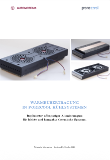 Technische Information Wärmeübertragung in Porecool Kühlsystemen